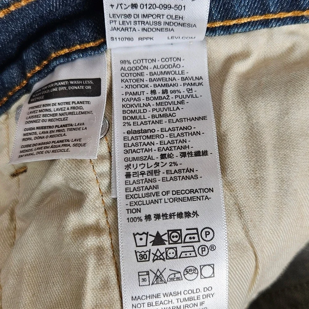 Levis 514 Jeans Men's 40x30 Straight Fit Stretch Dark Wash Denim NEW Casual Blue - Picture 8 of 13